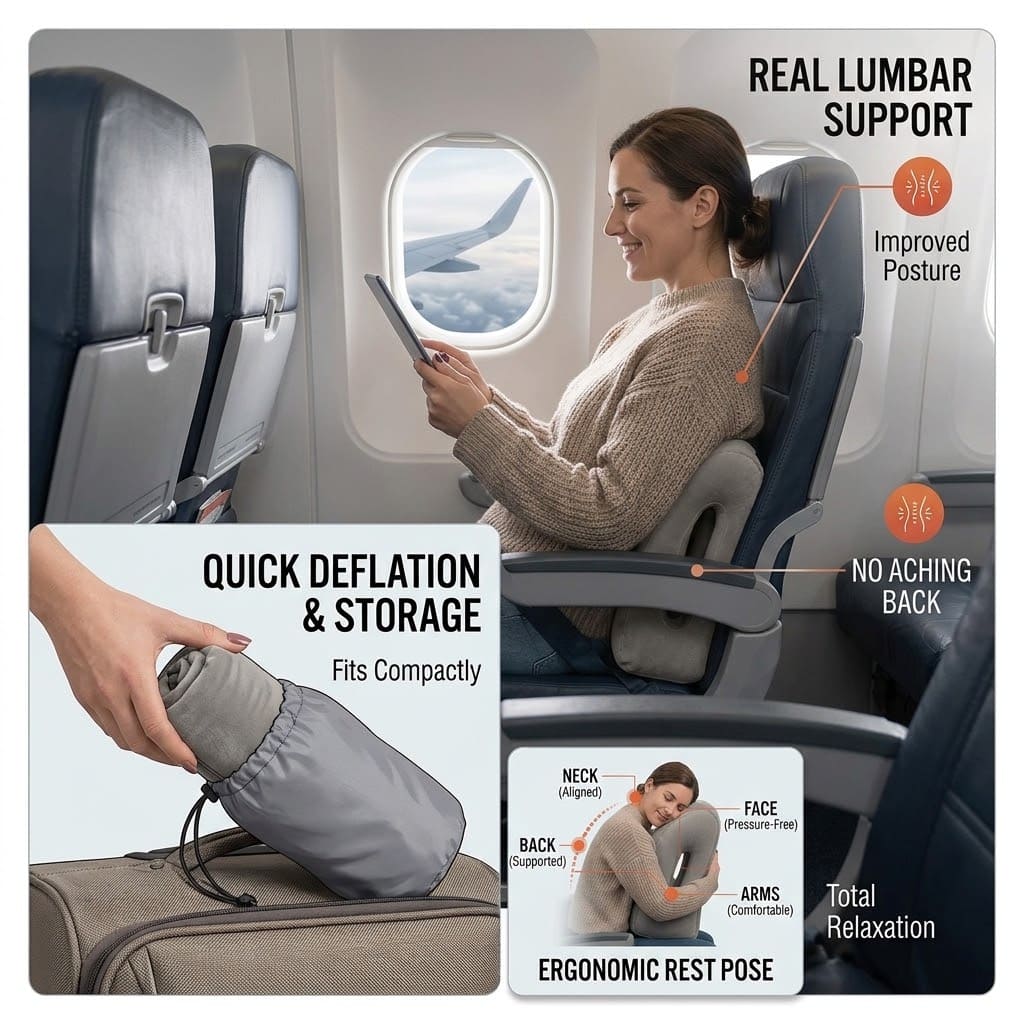 Tezly Portable Inflatable Travel Pillow