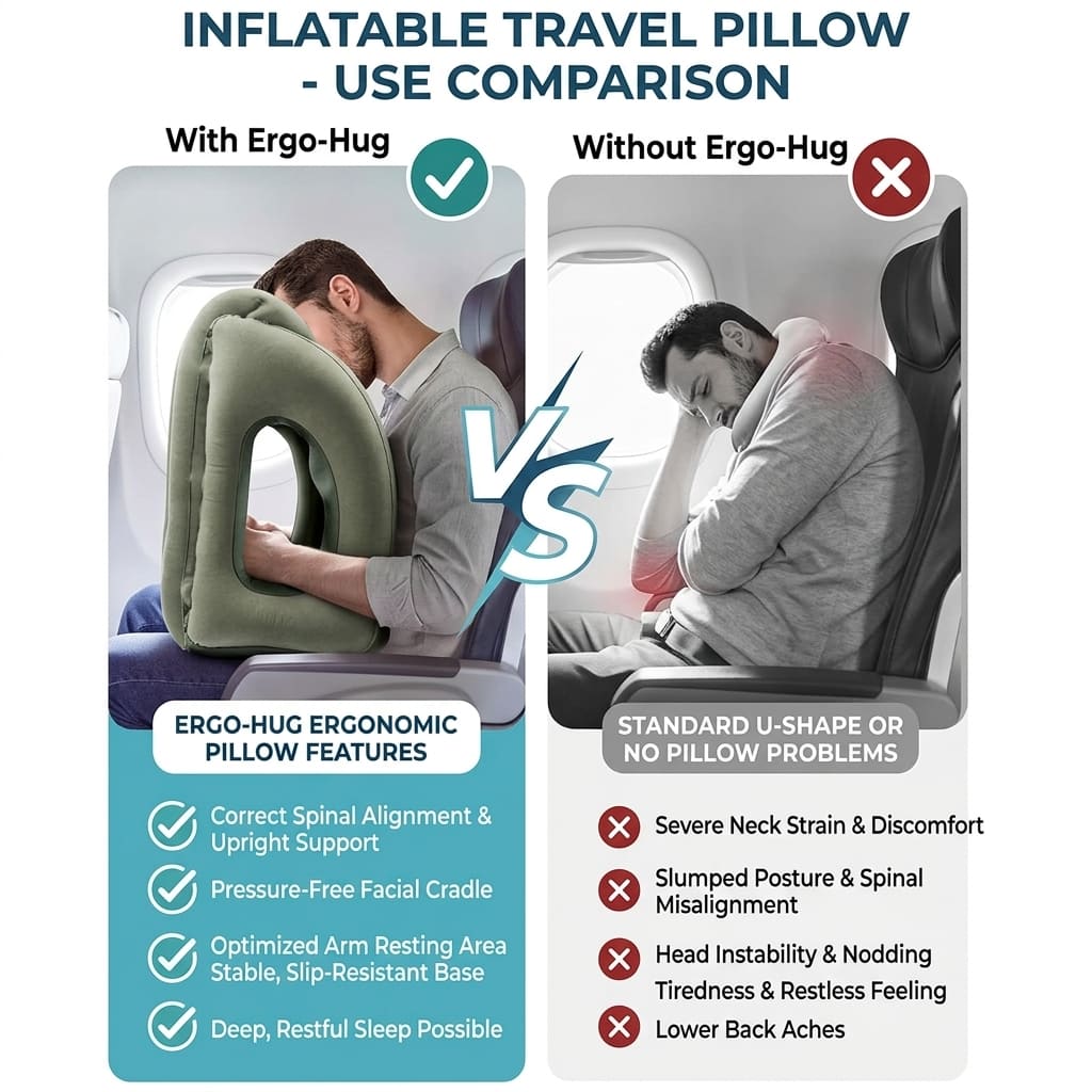 Tezly Portable Inflatable Travel Pillow